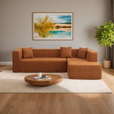 Deep Seat Tufted Comfy Sofa Set With Chaise For Living Room